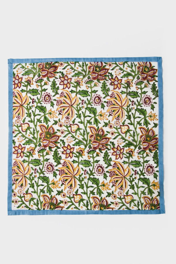 Mela Artisans Florin Hand Block Printed Napkins Set of 4