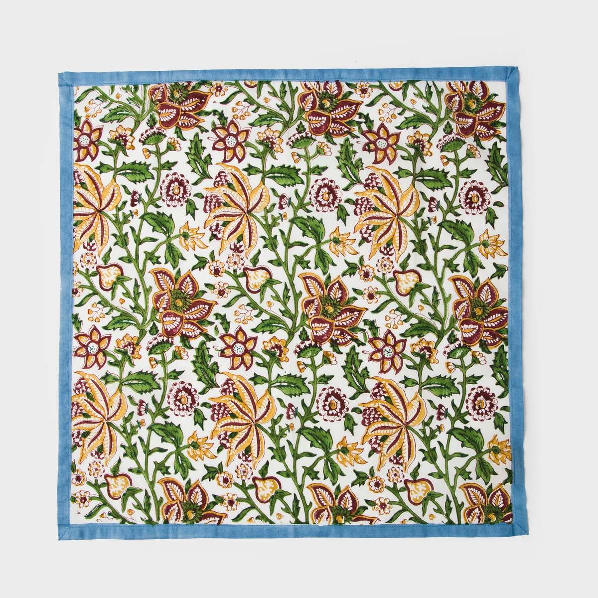 Mela Artisans Florin Hand Block Printed Napkins Set of 4 - Image 2 of 6