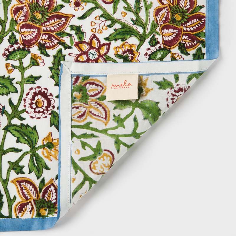 Mela Artisans Florin Hand Block Printed Napkins Set of 4