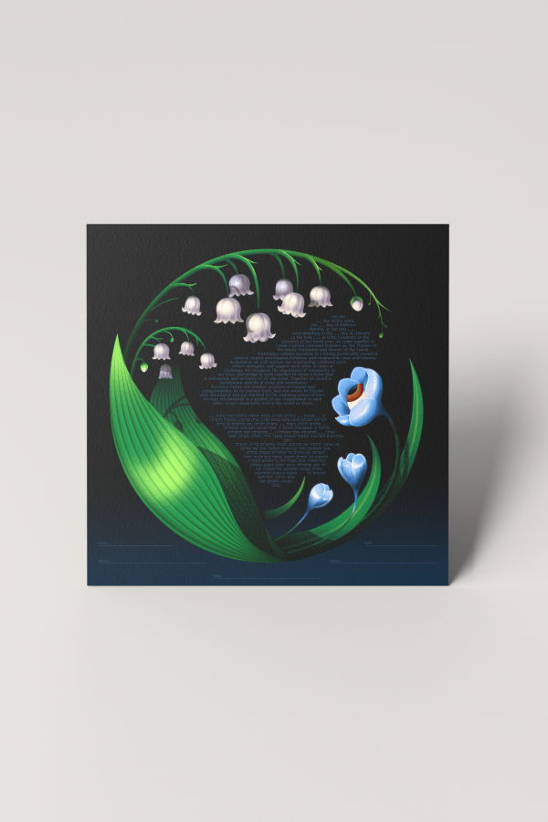 Tchotchke Flower Eye Ketubah - Pearl