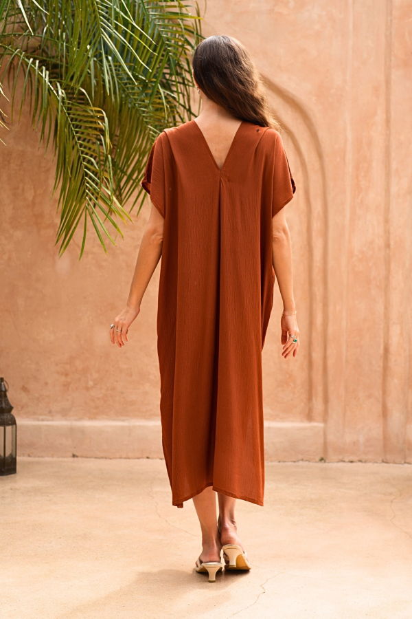 Pink Haley Gina Breezy Crinkle Kaftan Dress