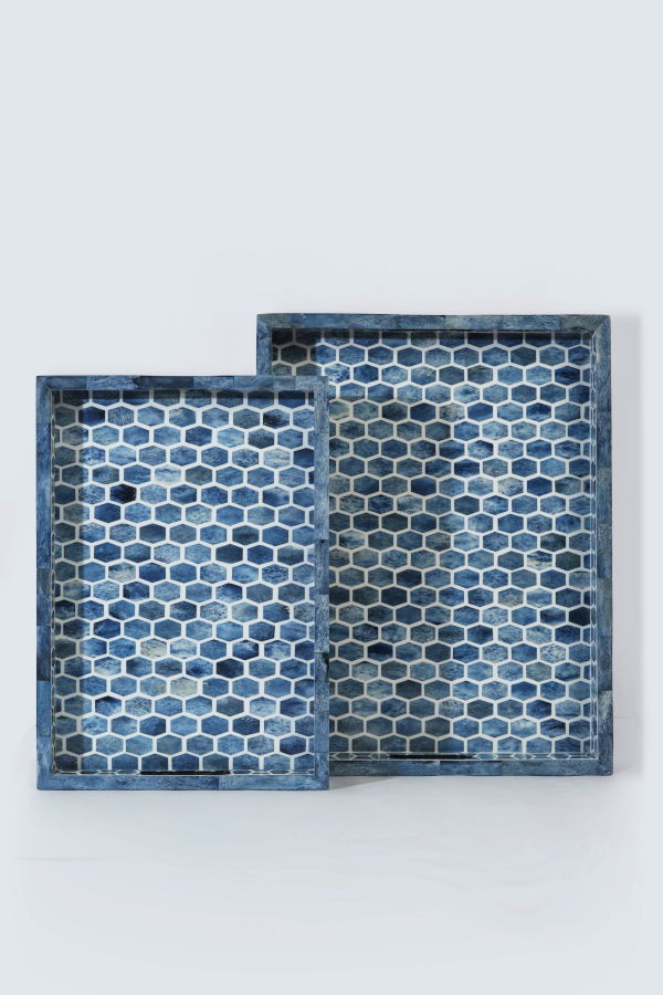 Mela Artisans Gramercy Bone Inlay Trays