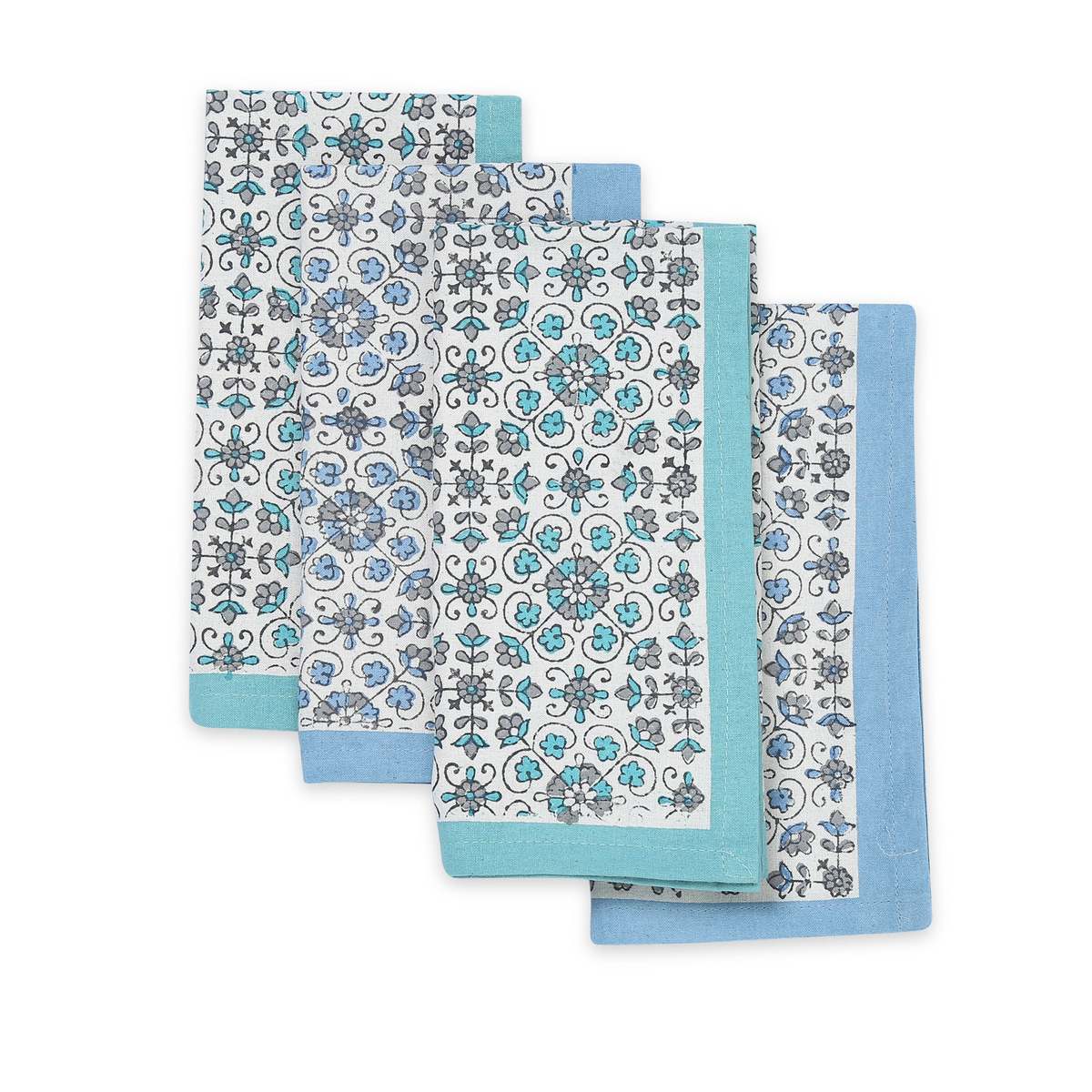 Sustainable Threads Hand Block Printed Cotton Napkins, Set of 4 - Image 6 of 13