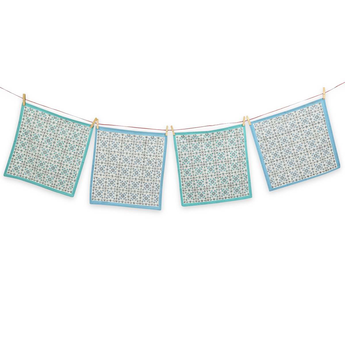 Sustainable Threads Hand Block Printed Cotton Napkins, Set of 4 - Image 8 of 13