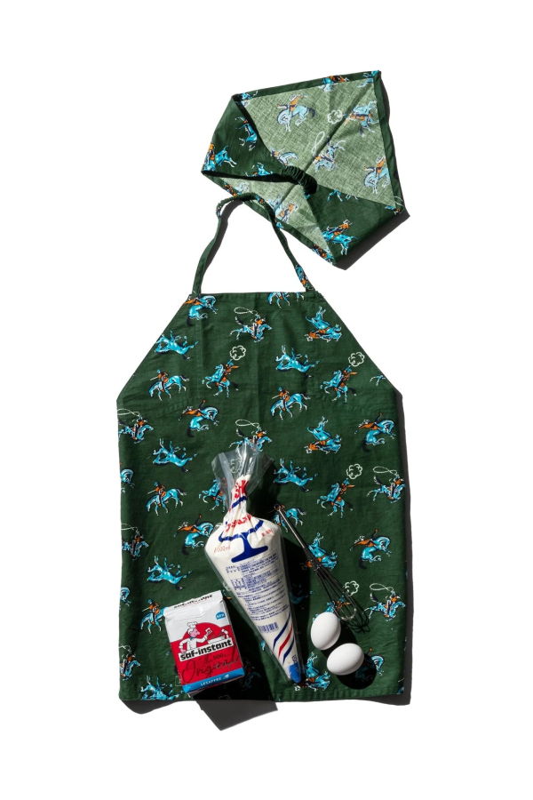 KIDS Puebco Hand Printed Apron With Kerchief / Cowboy Apron