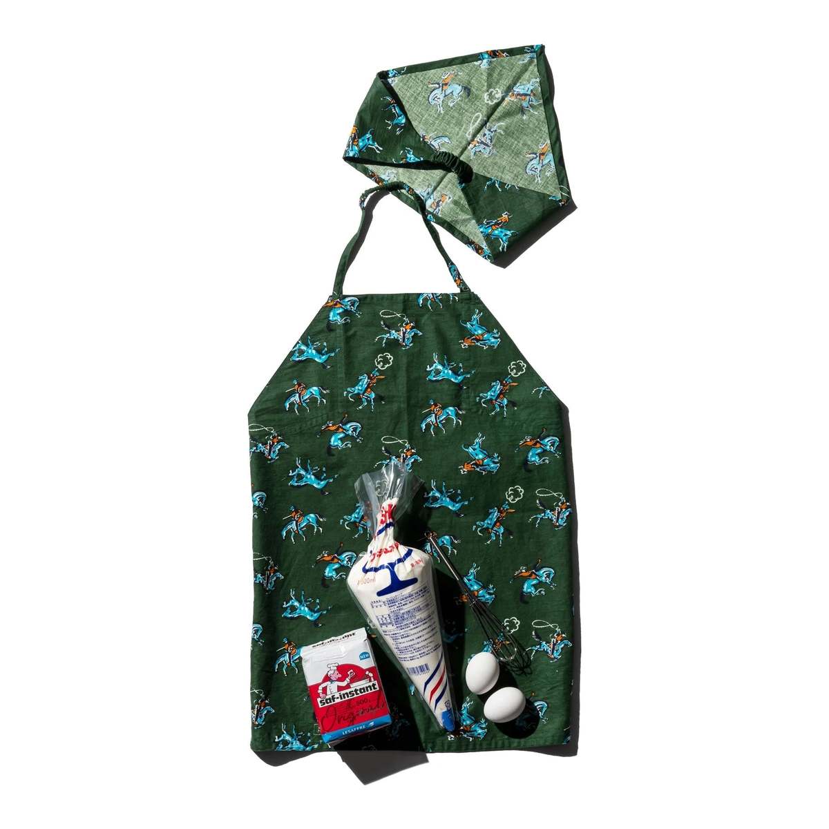 KIDS Puebco Hand Printed Apron With Kerchief / Cowboy Apron - Image 1 of 6