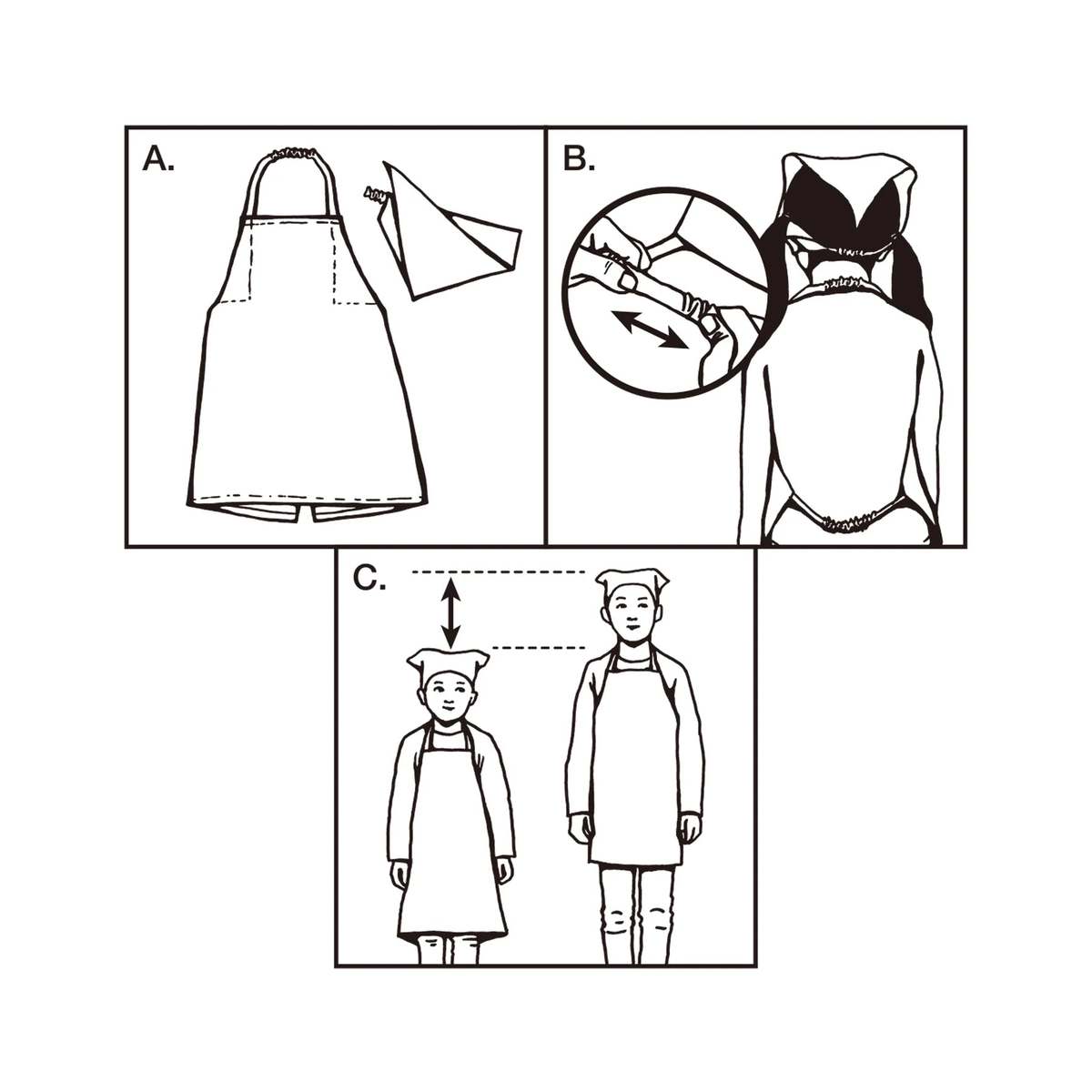 KIDS Puebco Hand Printed Apron With Kerchief / Cowboy Apron - Image 3 of 6