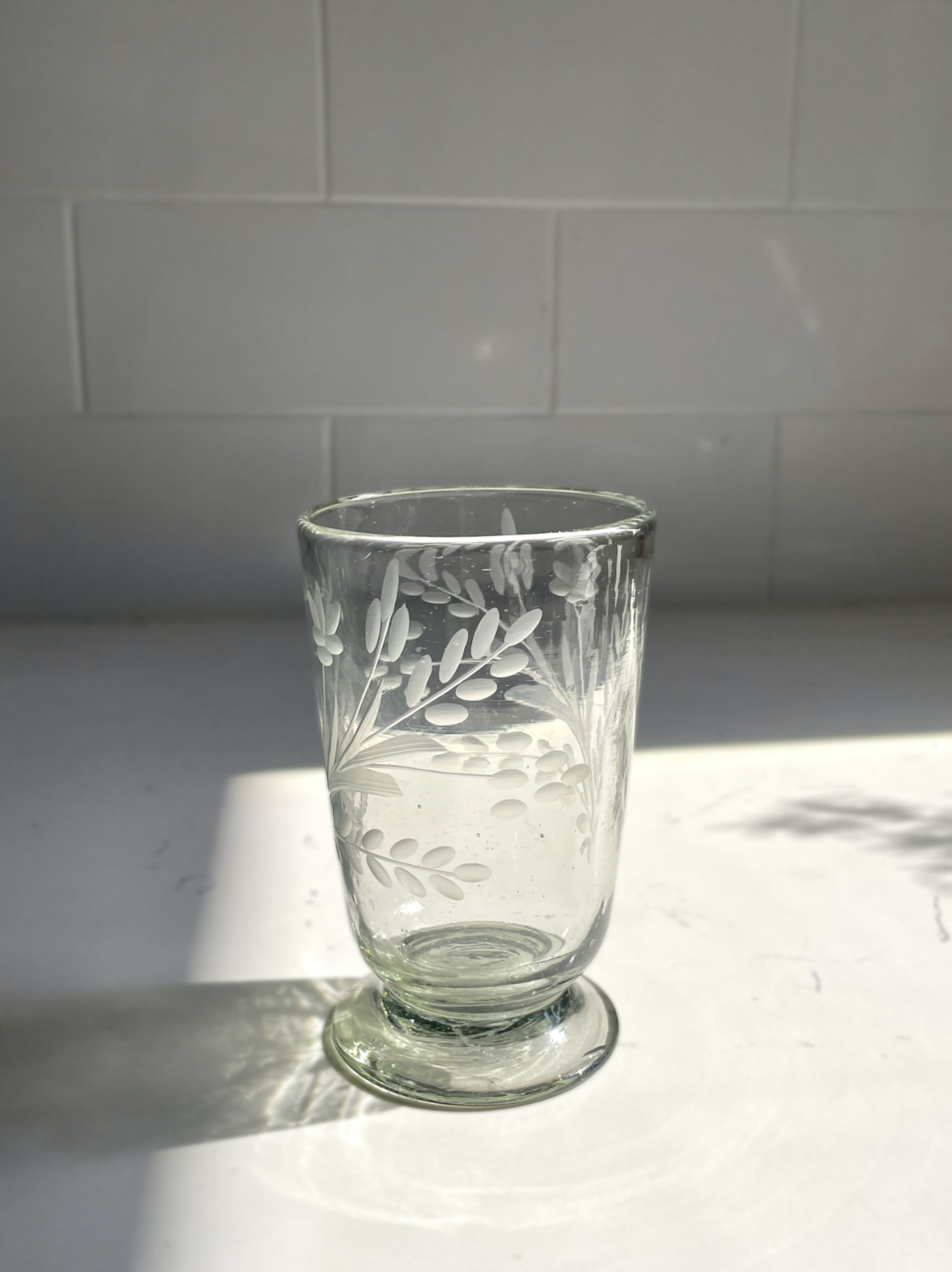 Villa Lua Home Hand-Etched Blown Footed Glass - Image 6 of 9