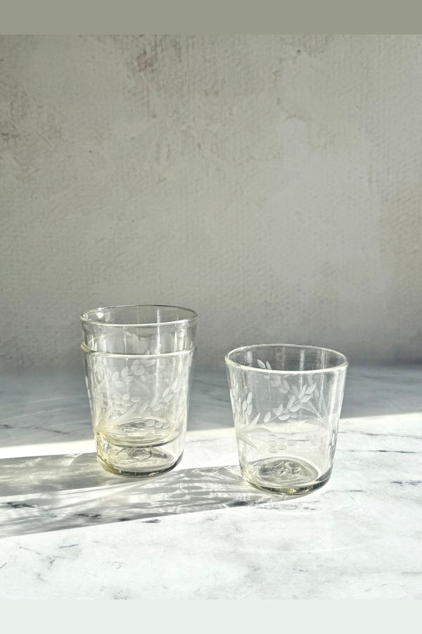 Villa Lua Home Hand-Etched Conical Tumbler, Set of 2