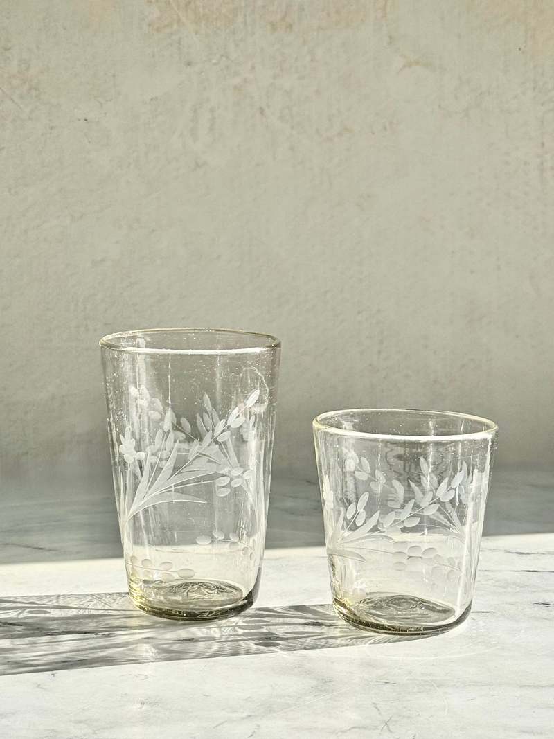 Villa Lua Home Hand-Etched Conical Tumbler, Set of 2