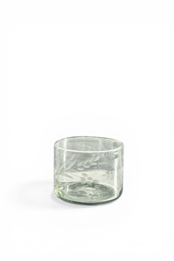 Villa Lua Home Hand-Etched Short Glass, Set of 2