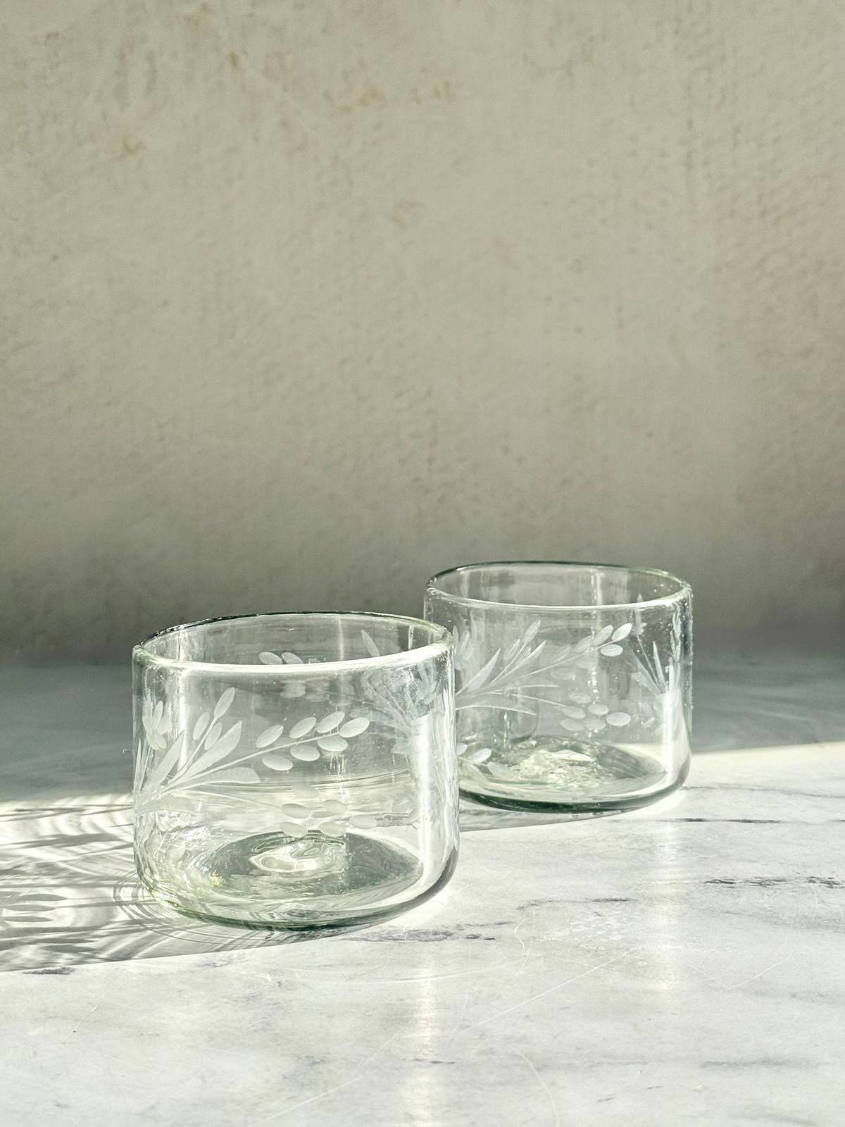 Villa Lua Home Hand-Etched Short Glass, Set of 2 - Image 4 of 5