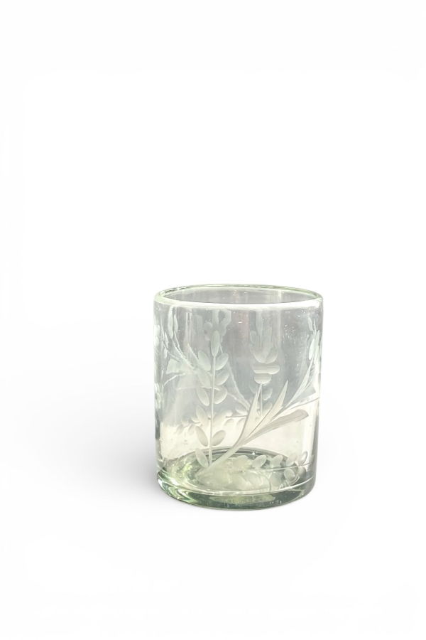 Villa Lua Home Hand-Etched Tumbler Glass, Set of 2