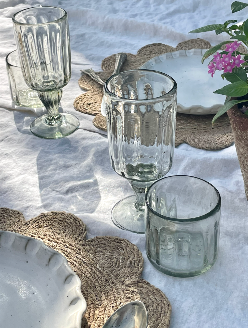 Villa Lua Home Handblown Fluted Glass