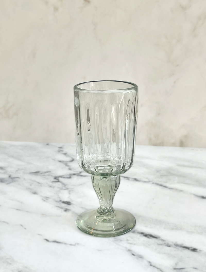 Villa Lua Home Handblown Fluted Glass Set Of 2 Drinking Glasses