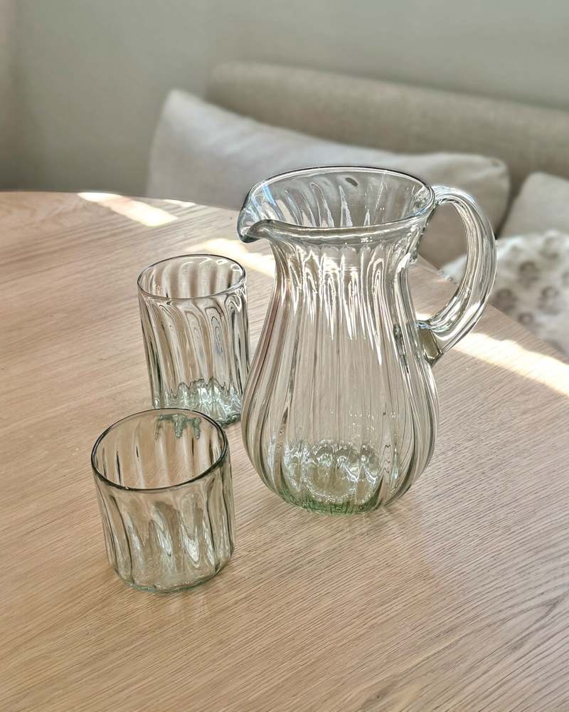 Villa Lua Home Handblown Fluted Pitcher