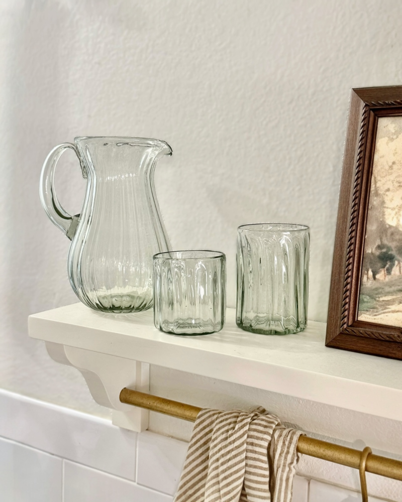 Villa Lua Home Handblown Fluted Pitcher