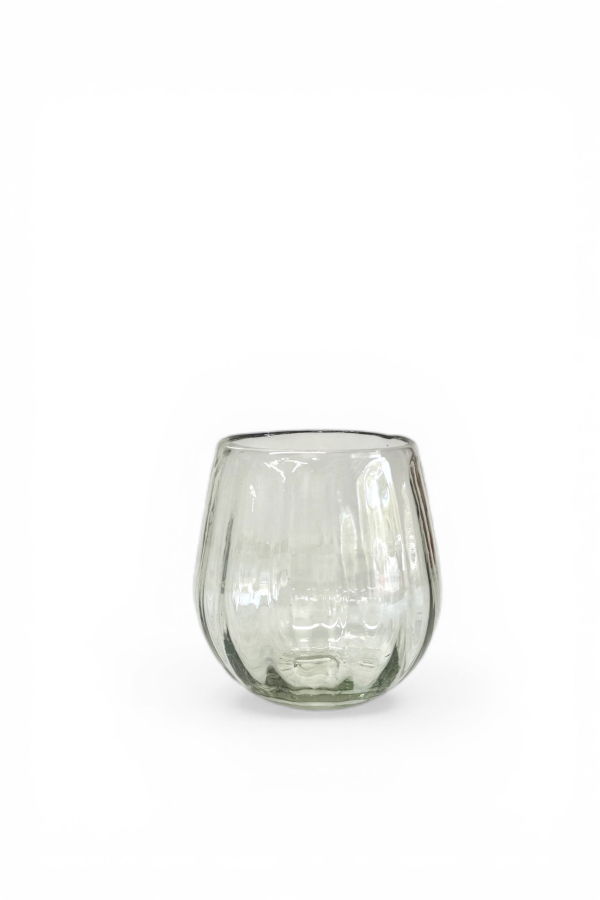 Villa Lua Home Handblown Oval Fluted Glass Set of 2