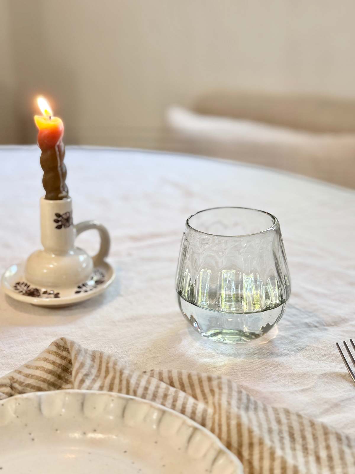 Villa Lua Home Handblown Oval Fluted Glass Set of 2 - Image 5 of 5