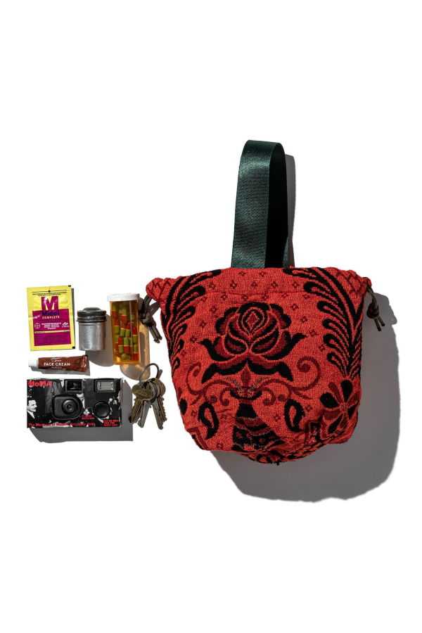 Puebco Jacquard Fabric Drawstring Bag