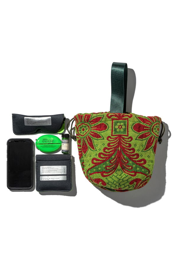 Puebco Jacquard Fabric Drawstring Bag