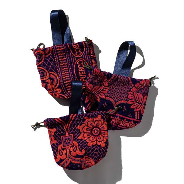 Puebco Jacquard Fabric Drawstring Bag