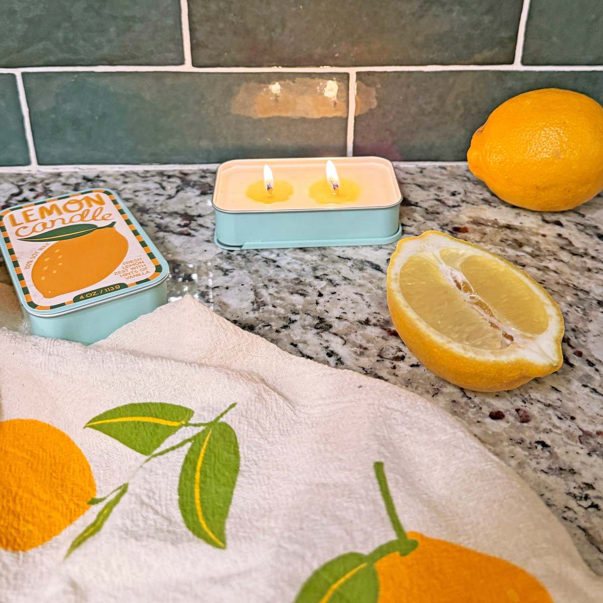 The Neighborgoods Lemon & Oyster Candle Set of 2 - Image 3 of 8