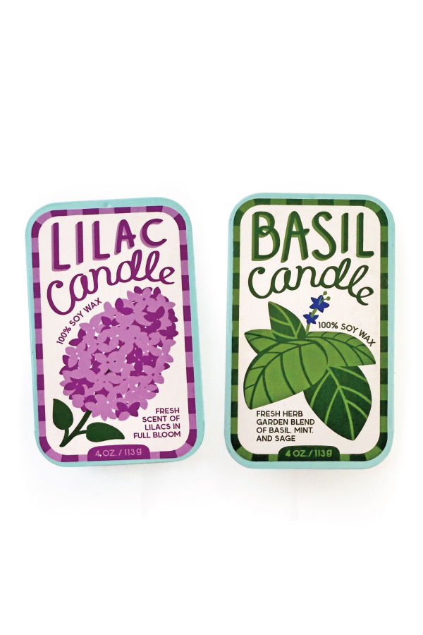 The Neighborgoods Lilac & Basil Candle Set of 2