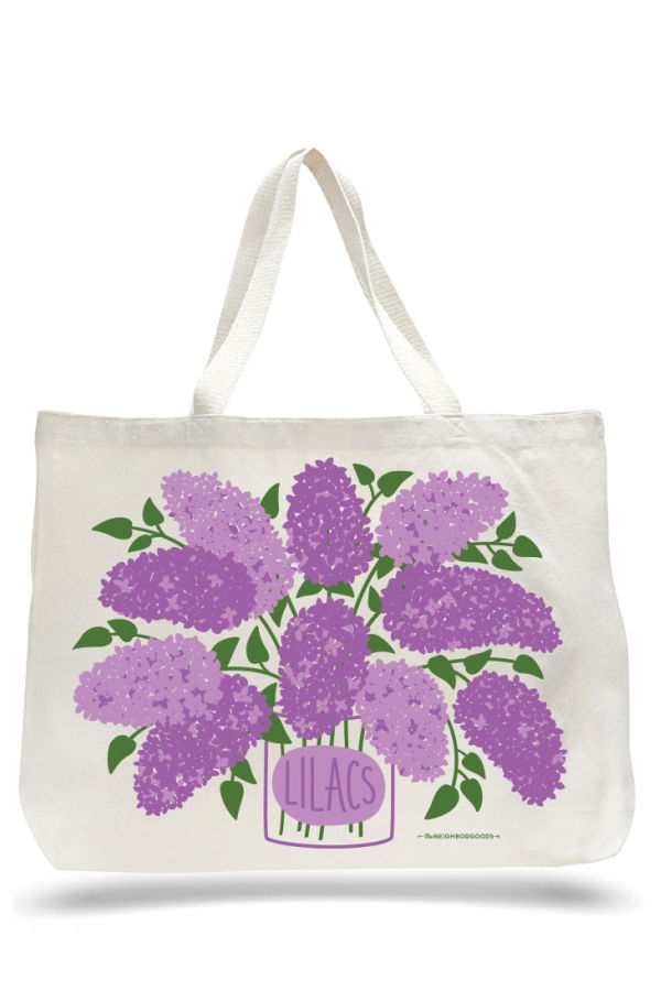 The Neighborgoods Lilac Candle & Tote Gift Set
