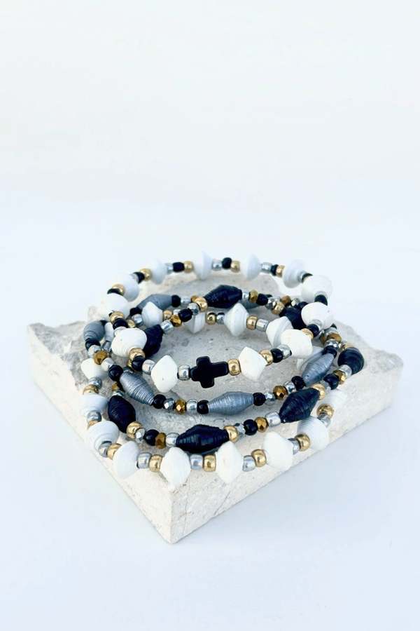 Vi Bella Mirielle Paper Bead Bracelet Set