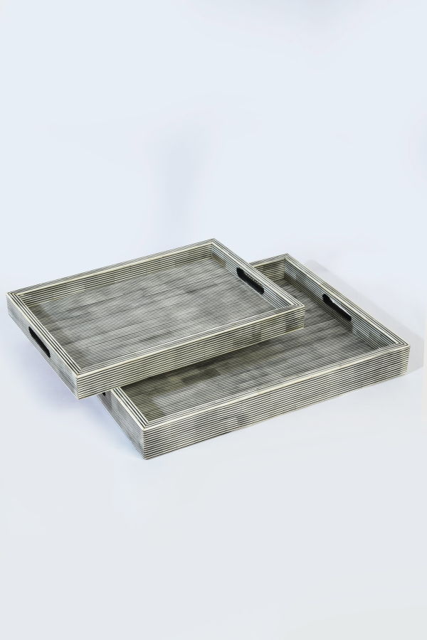 Mela Artisans Pinstripe Bone Inlay Trays
