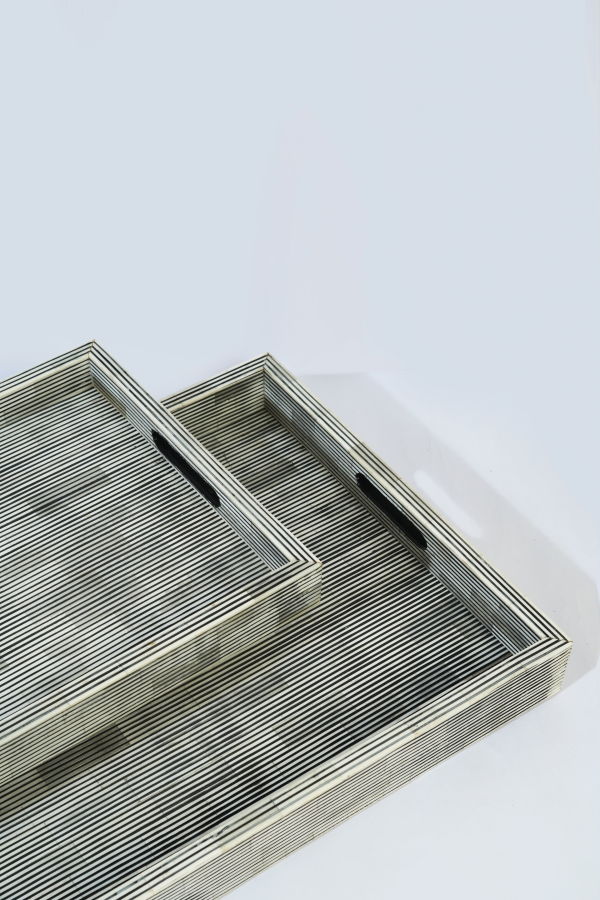 Mela Artisans Pinstripe Bone Inlay Trays
