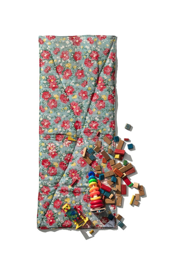 Puebco Puffy Nap Mat / Flower X Stripe