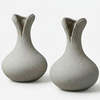 Bosilunlife Set of 2 Flower Vases Recycled Eco-Clay - Gray - Thumbnail 1