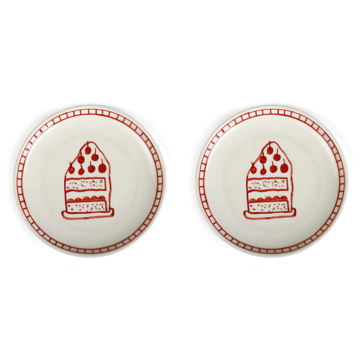 Casa Amarosa S/2 Ceramic Celebration Dessert Plate - Image 1 of 3