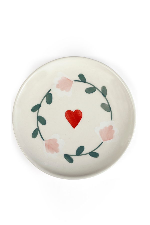 Casa Amarosa S/2 Ceramic Amour Petal Dessert Plates