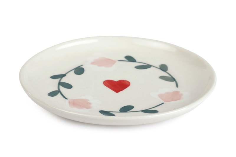 Casa Amarosa S/2 Ceramic Amour Petal Dessert Plates