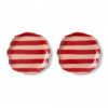 Casa Amarosa S/2 Ceramic Stripe Plate - Thumbnail 1