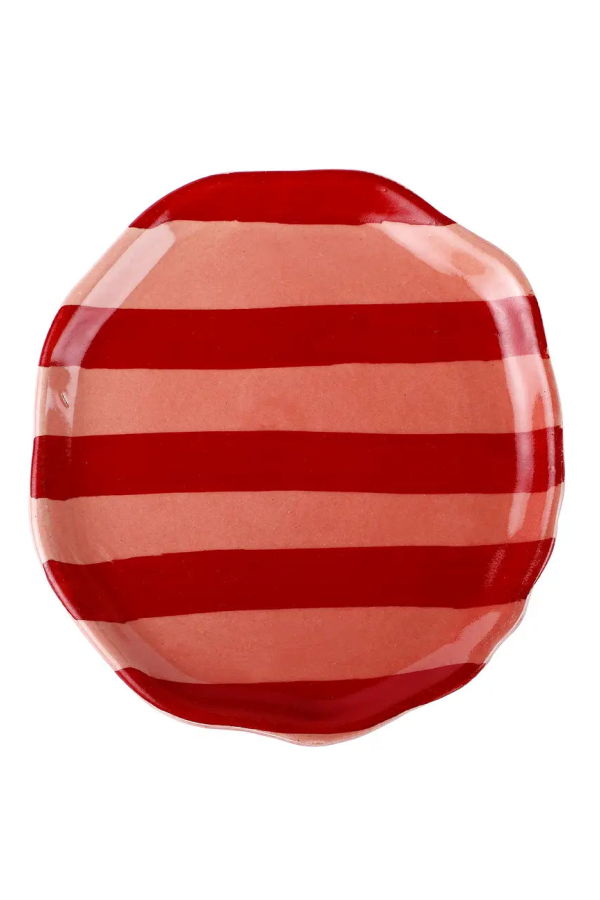 Casa Amarosa S/2 Ceramic Stripe Plate