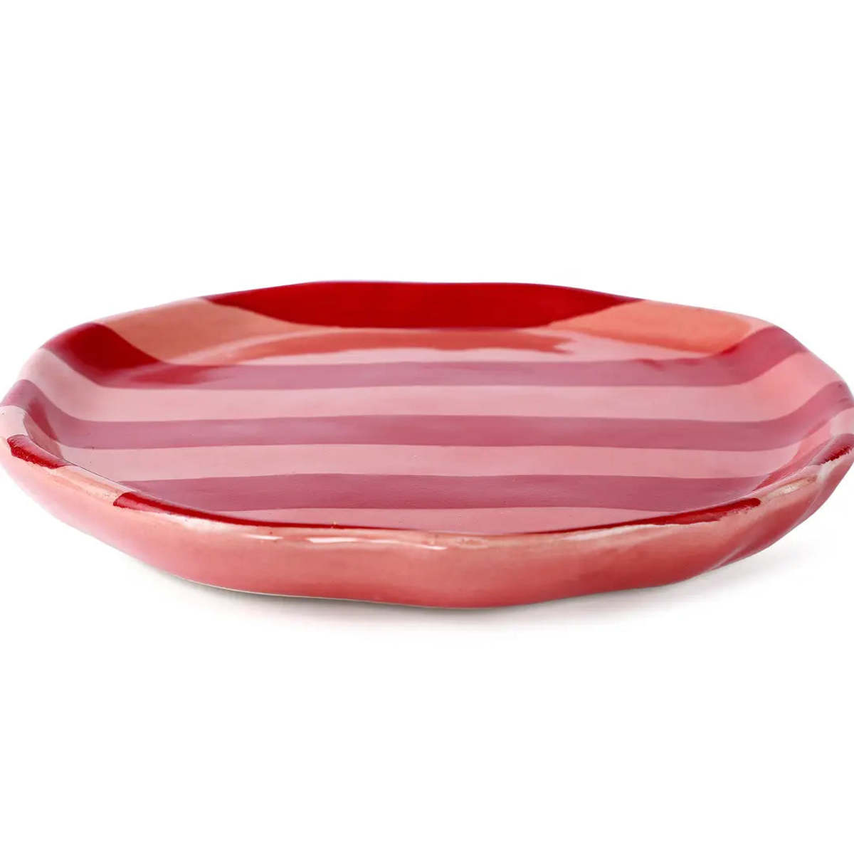 Casa Amarosa S/2 Ceramic Stripe Plate - Image 4 of 4