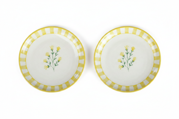 Casa Amarosa Set of 2 Ceramic Sunshine Spring Dessert Plate