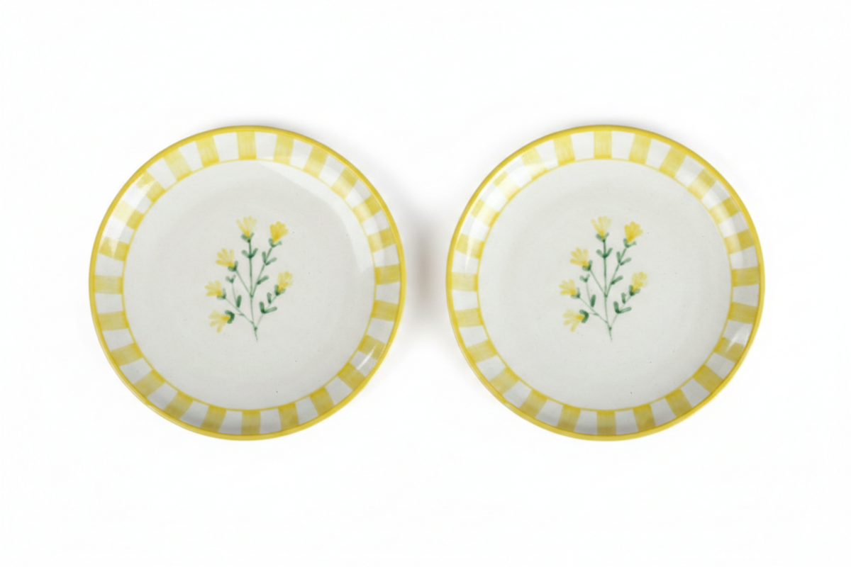 Casa Amarosa Set of 2 Ceramic Sunshine Spring Dessert Plate - Image 1 of 5