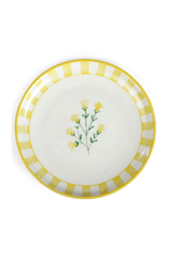 Casa Amarosa Set of 2 Ceramic Sunshine Spring Dessert Plate