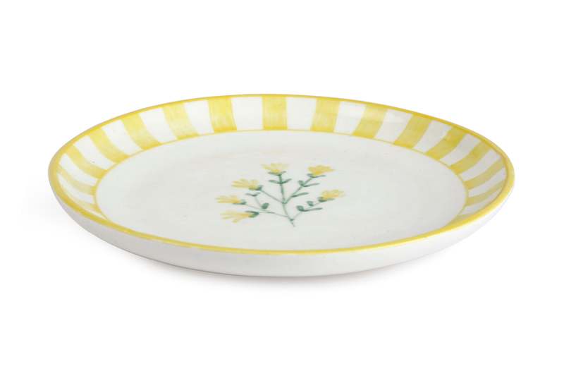 Casa Amarosa Set of 2 Ceramic Sunshine Spring Dessert Plate