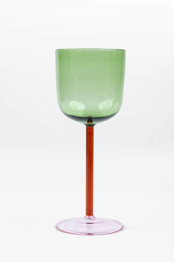 Casa Amarosa Set of 2 Color Pop Wine Glasses