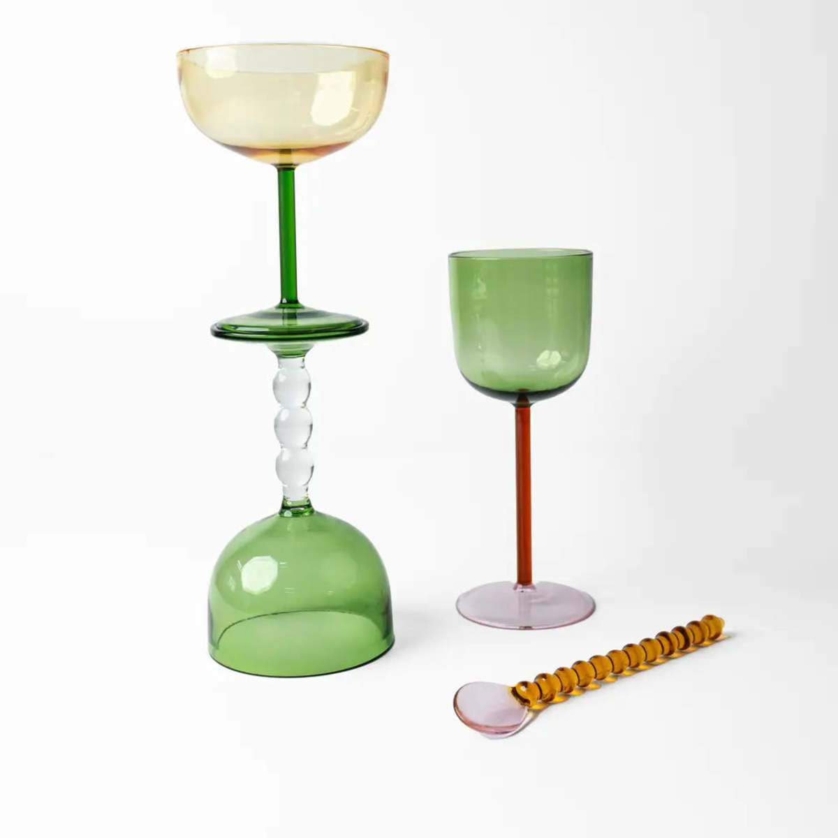 Casa Amarosa Set of 2 Color Pop Wine Glasses - Image 3 of 4