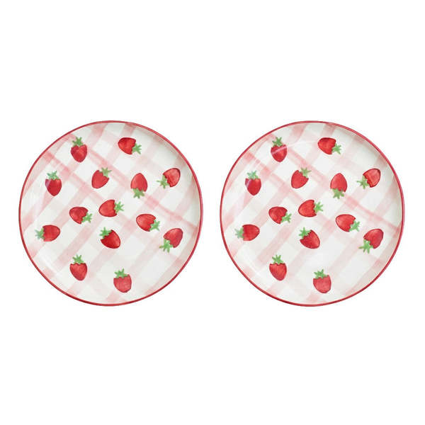 Casa Amarosa S/2 Strawberry Shortcake Dessert Plate