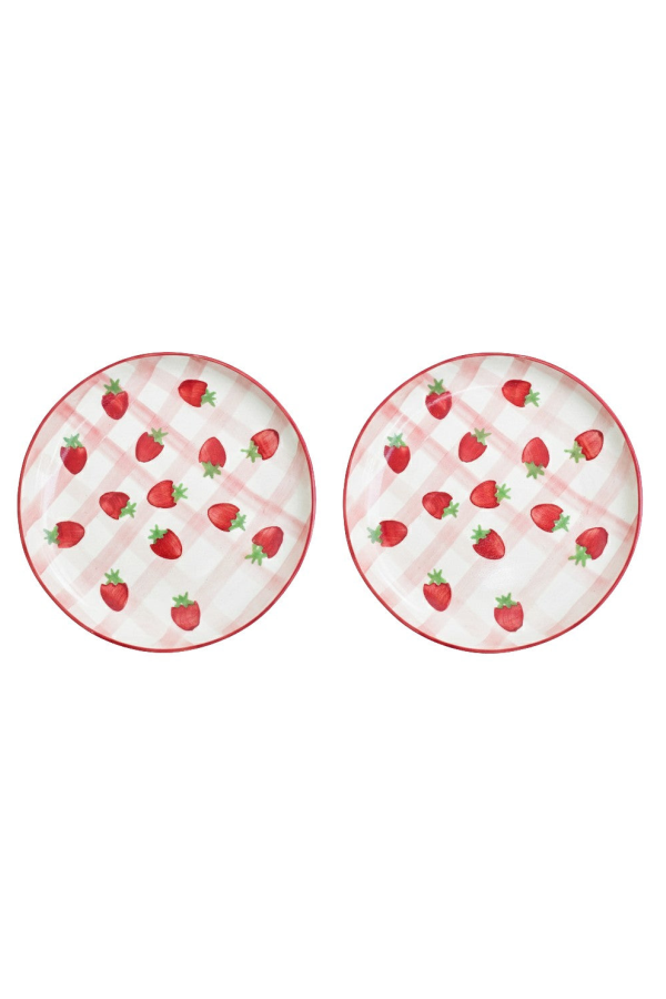 Casa Amarosa S/2 Strawberry Shortcake Dessert Plate