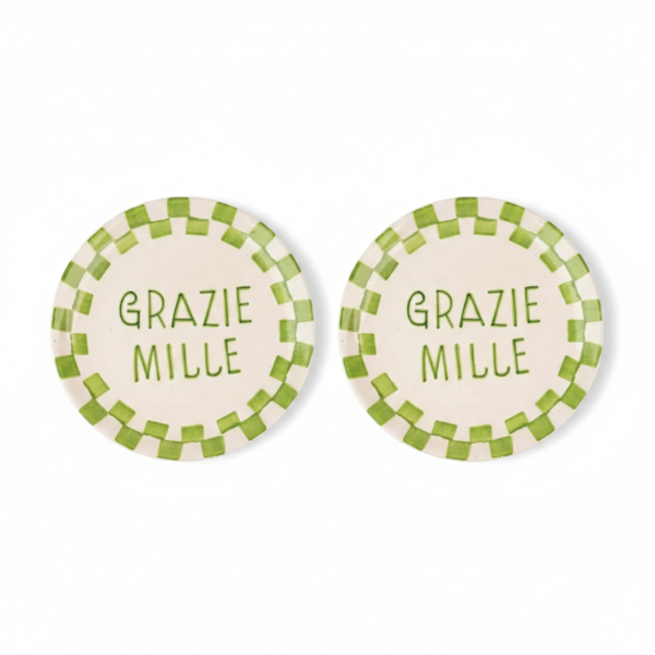 Casa Amarosa Set of 2 Grazie Mille Ceramic Snack Plate
