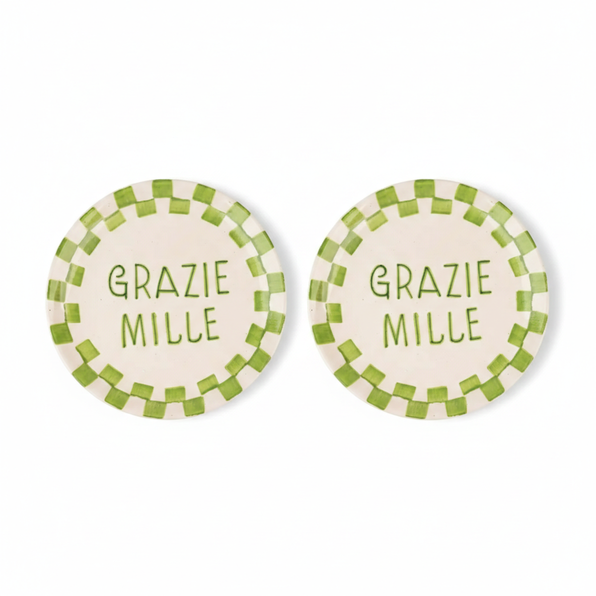 Casa Amarosa Set of 2 Grazie Mille Ceramic Snack Plate - Image 1 of 3
